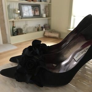 Sacha Dressy Black Satin Pumps